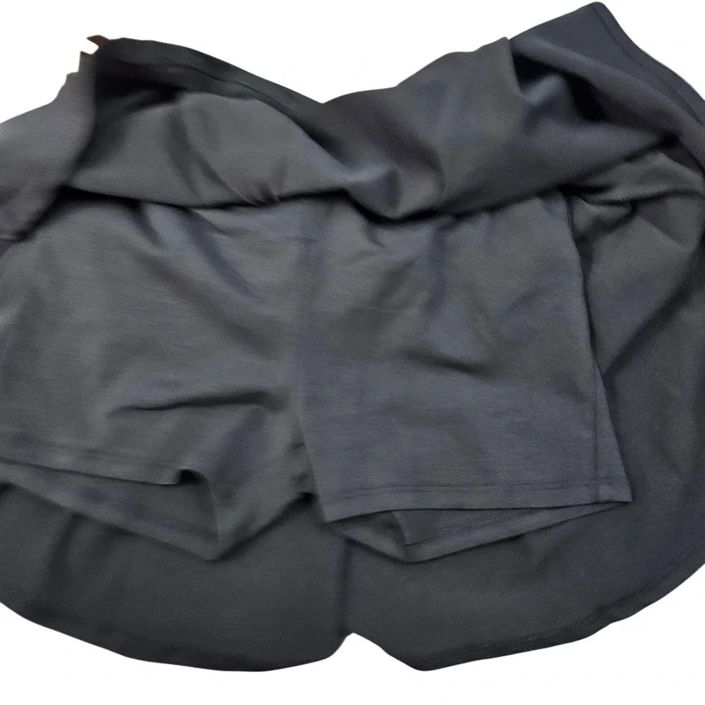 LCKR Tiered Ruffle Skort Girls Medium Black Jersey Knit Active Athleisure‎ Skirt